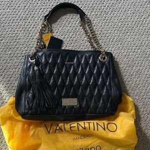 Authentic Valentino Bag With Gold Chain Leather Straps